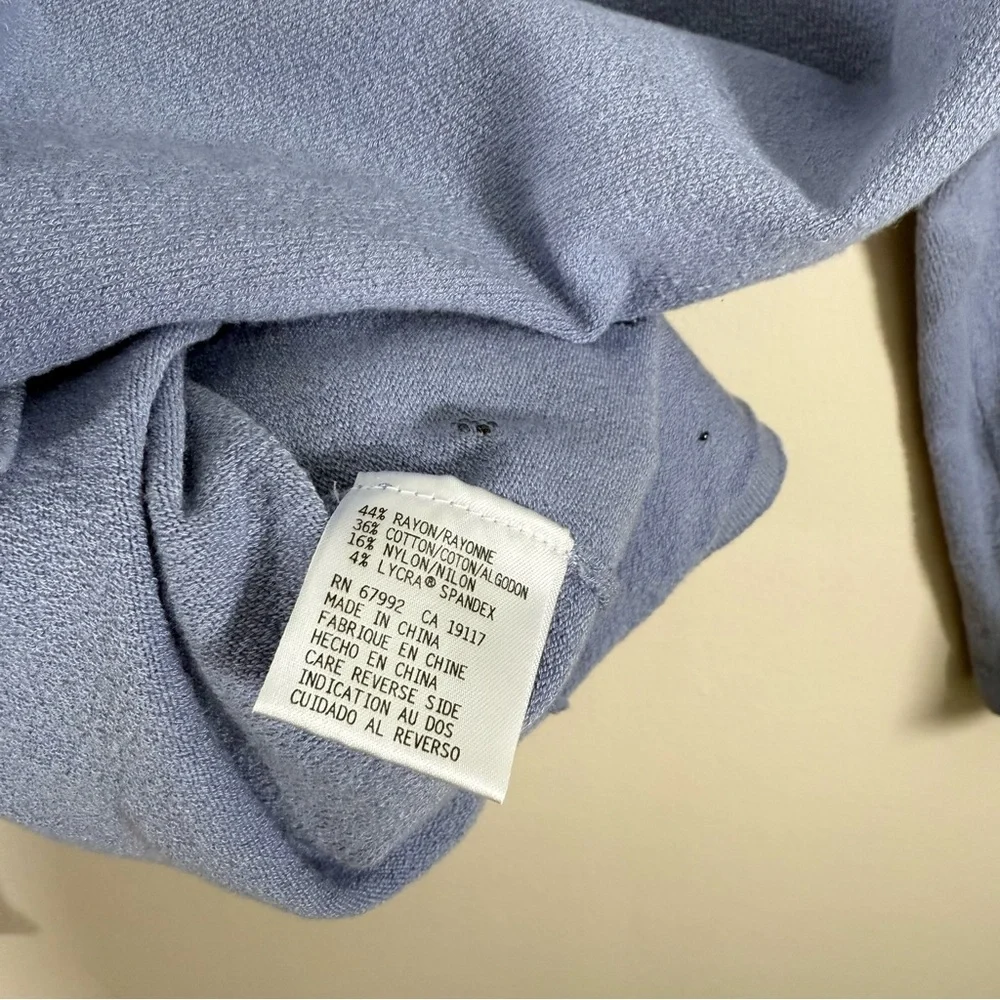 Sigrid Olsen Women’s Blue Knit Beaded Stretch Pullover V-Neck Sweater M - Picture 5 of 5